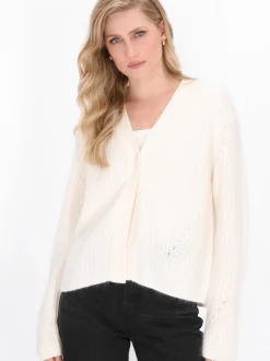 Dreimaster Damen Strickjacke in weiß