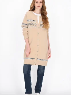 Dreimaster Damen Strickjacke in sand