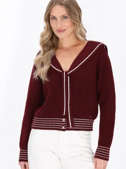 Dreimaster Damen Strickjacke in rot