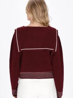 Dreimaster Damen Strickjacke in rot