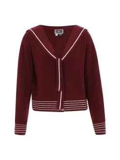 Dreimaster Damen Strickjacke in rot