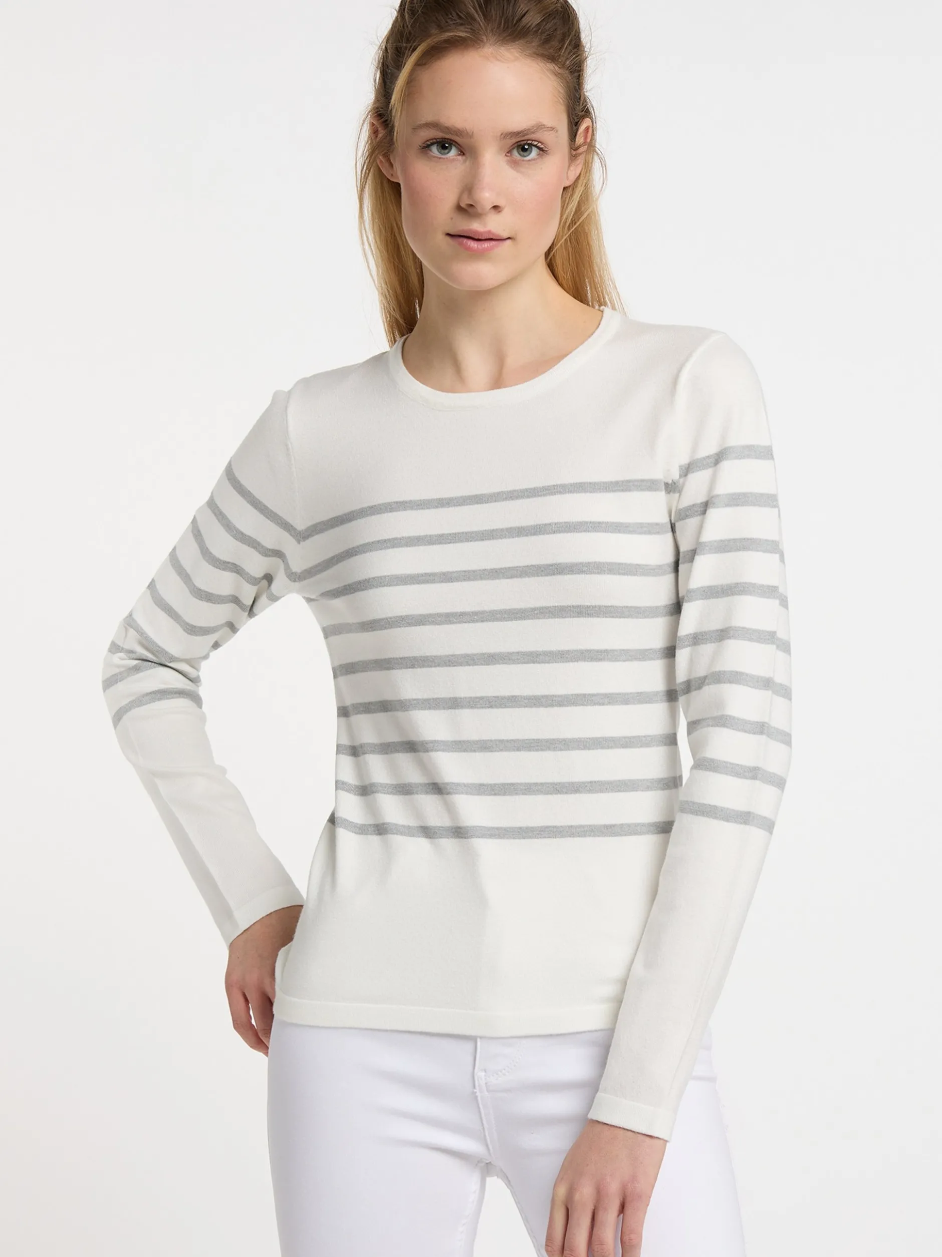 Dreimaster Damen Strickpullover in grau
