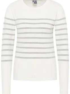 Dreimaster Damen Strickpullover in grau