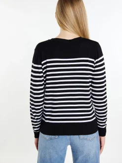 Dreimaster Damen Strickpullover in schwarz