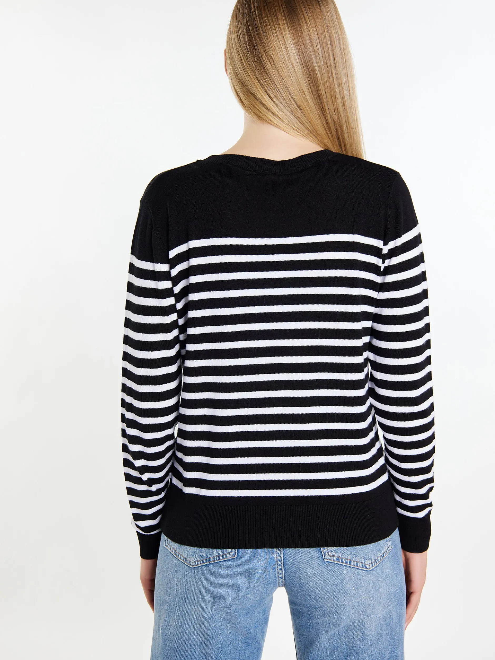 Dreimaster Damen Strickpullover in schwarz