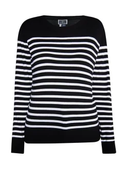 Dreimaster Damen Strickpullover in schwarz