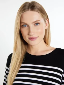 Dreimaster Damen Strickpullover in schwarz