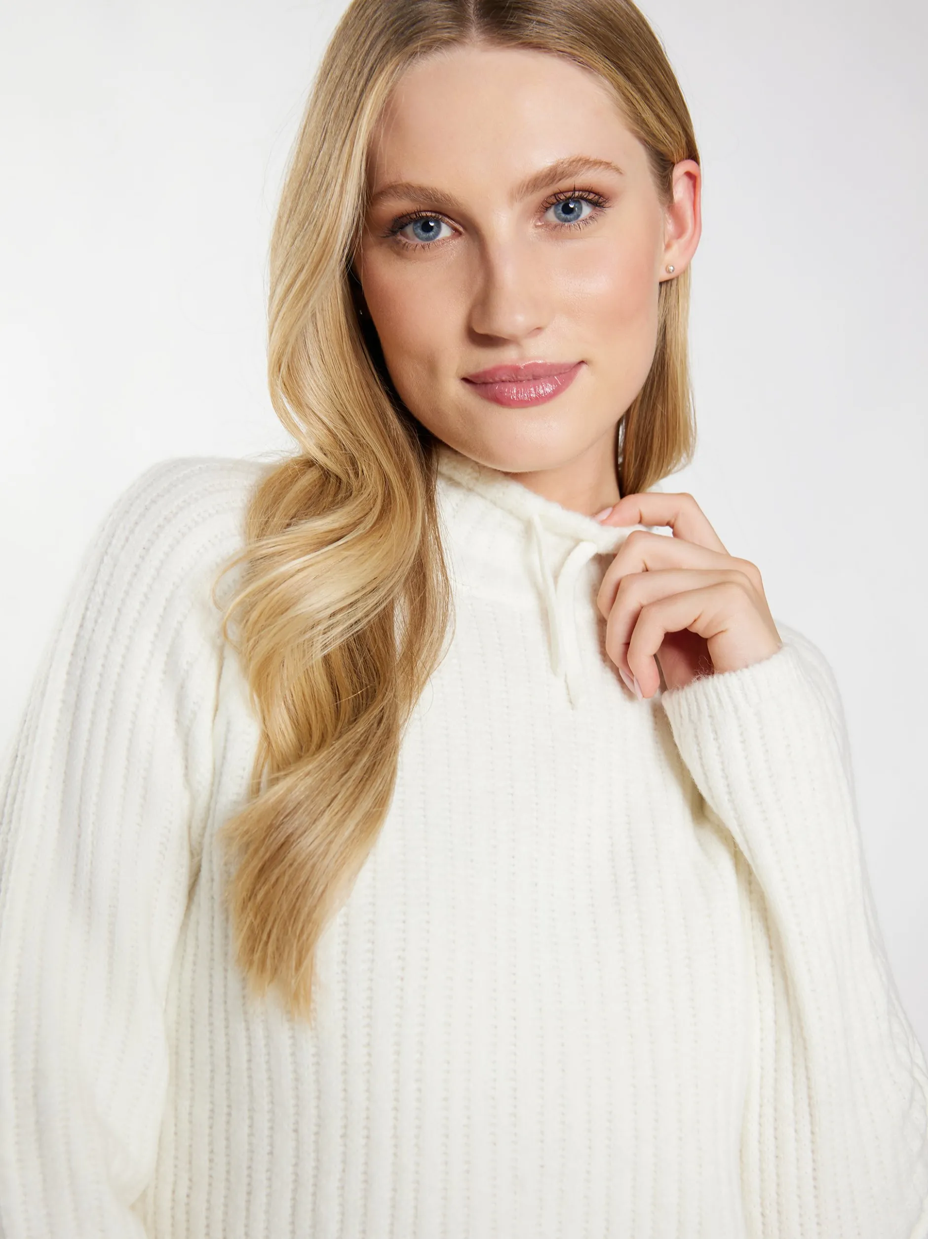 Dreimaster Damen Strickpullover in weiß
