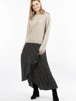 Dreimaster Damen Strickpullover in beige