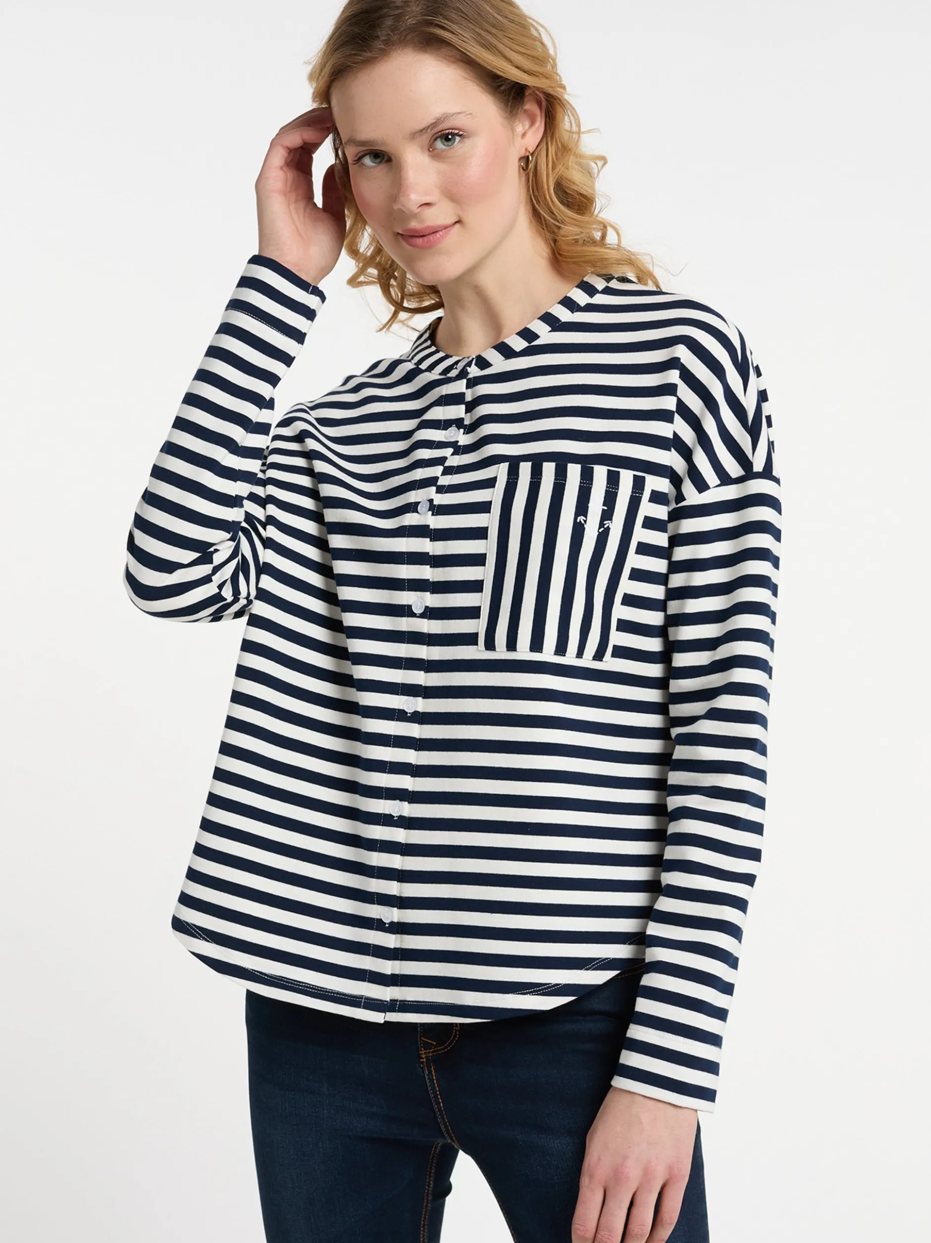 Dreimaster Damen Sweatjacke in marine