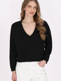 Dreimaster Damen Sweatshirt in schwarz