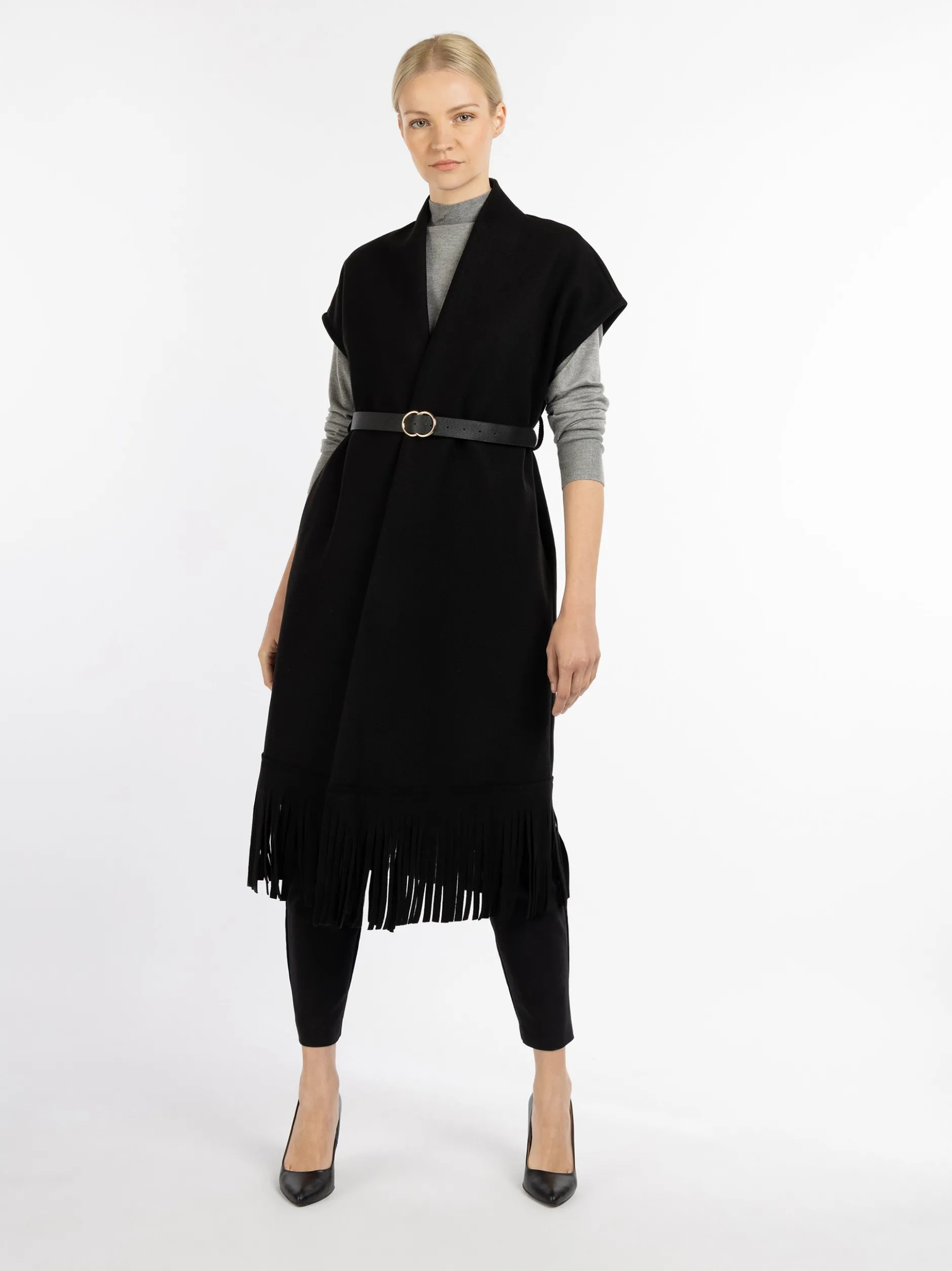Dreimaster Damen Weste in schwarz