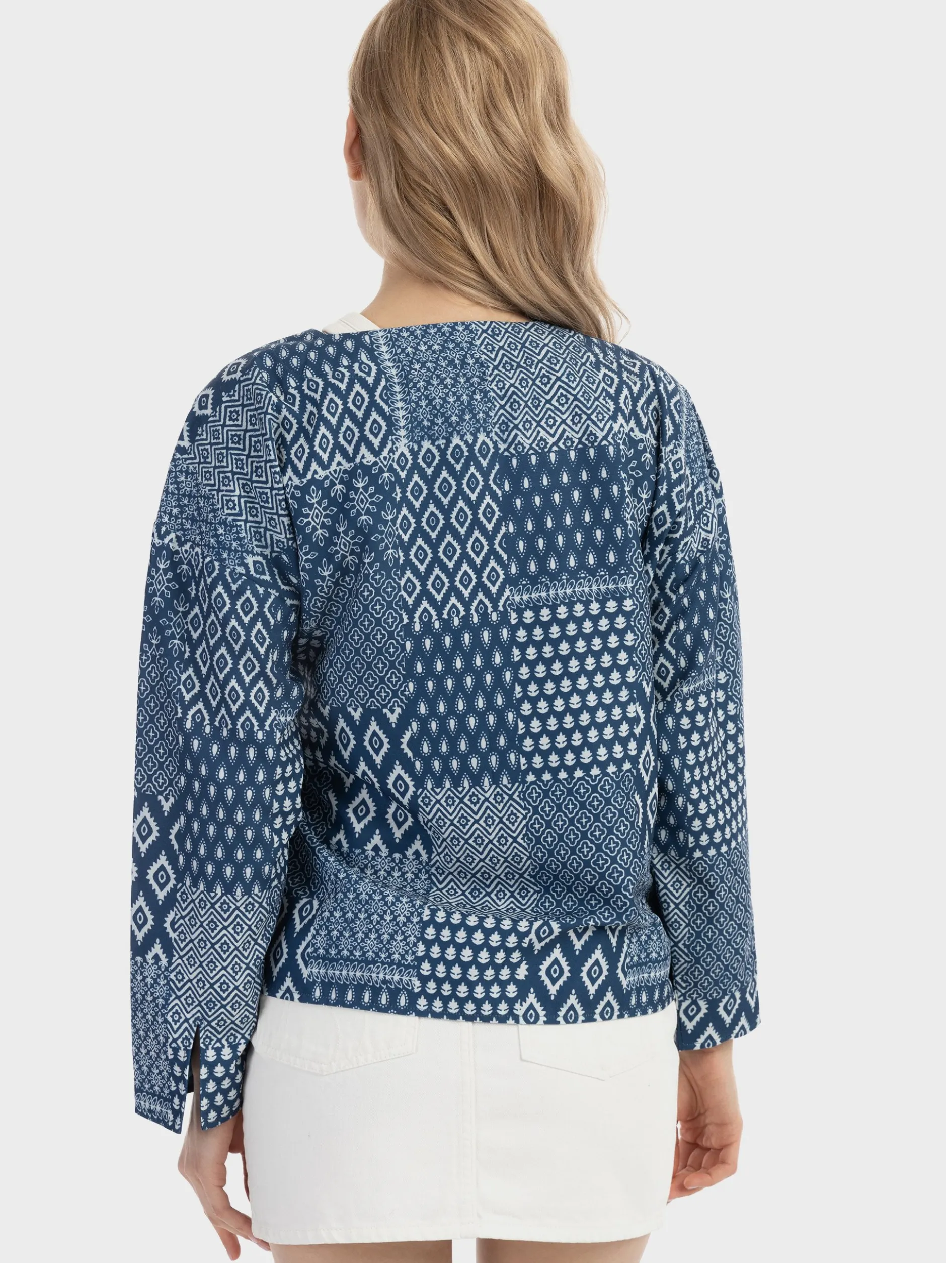 Dreimaster Damen Wickeljacke in marine