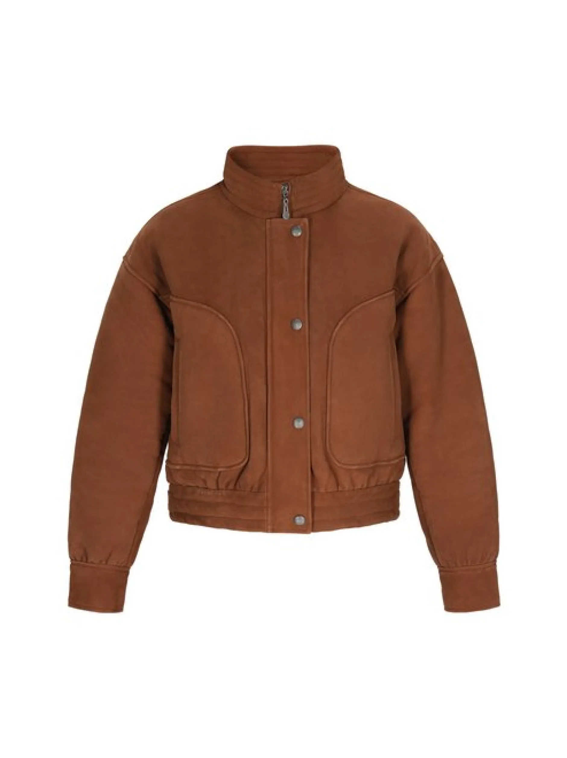 Dreimaster Damen Wildlederjacke in cognac