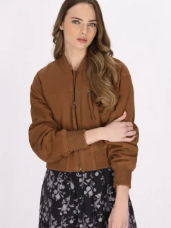 Dreimaster Damen Wildlederjacke in cognac