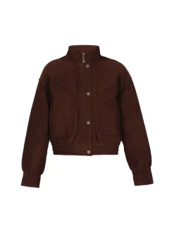 Dreimaster Damen Wildlederjacke in kastanie