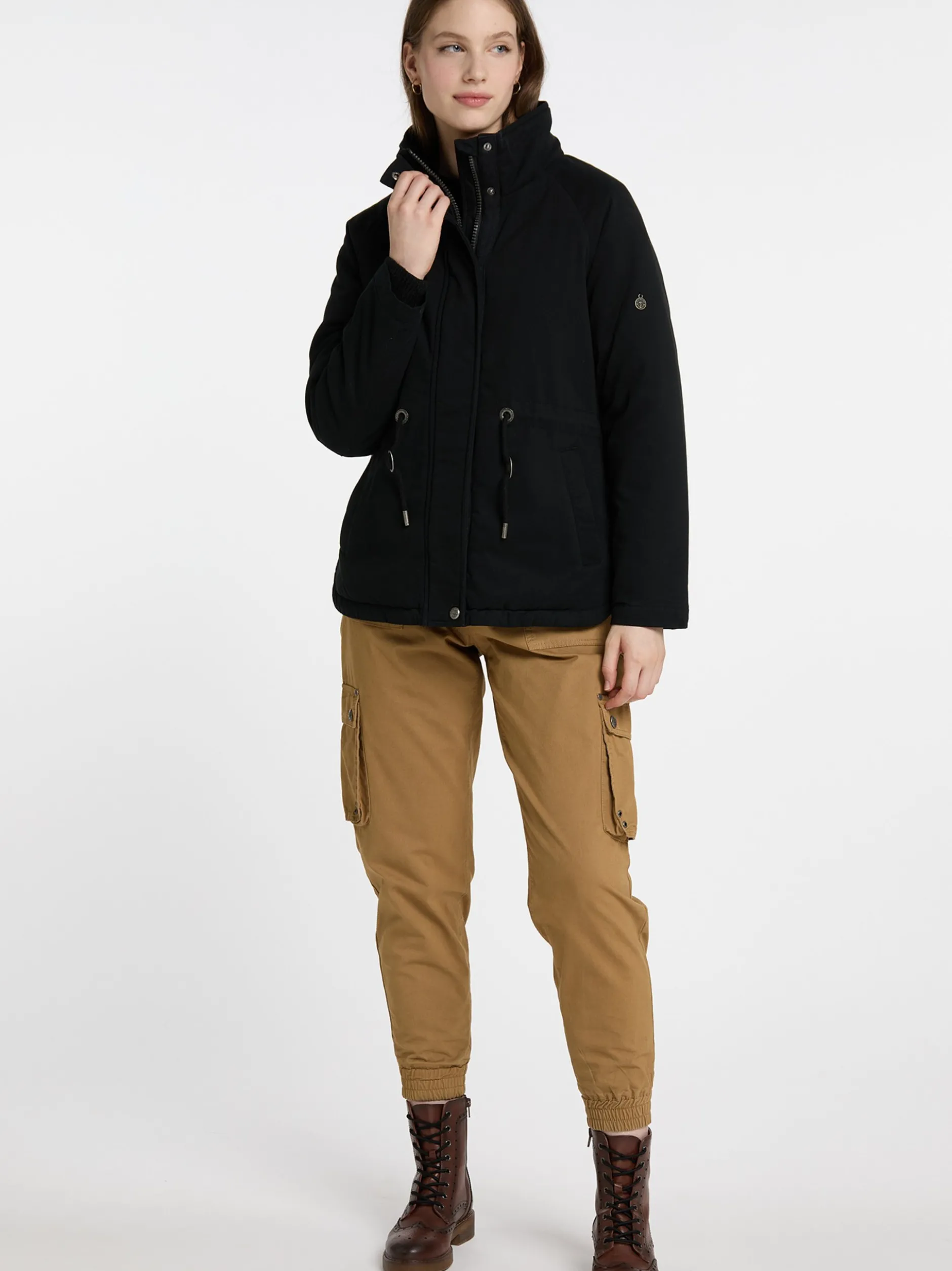 Dreimaster Damen Winterjacke in schwarz