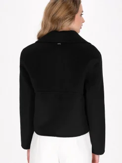 Dreimaster Damen Wolljacke in schwarz