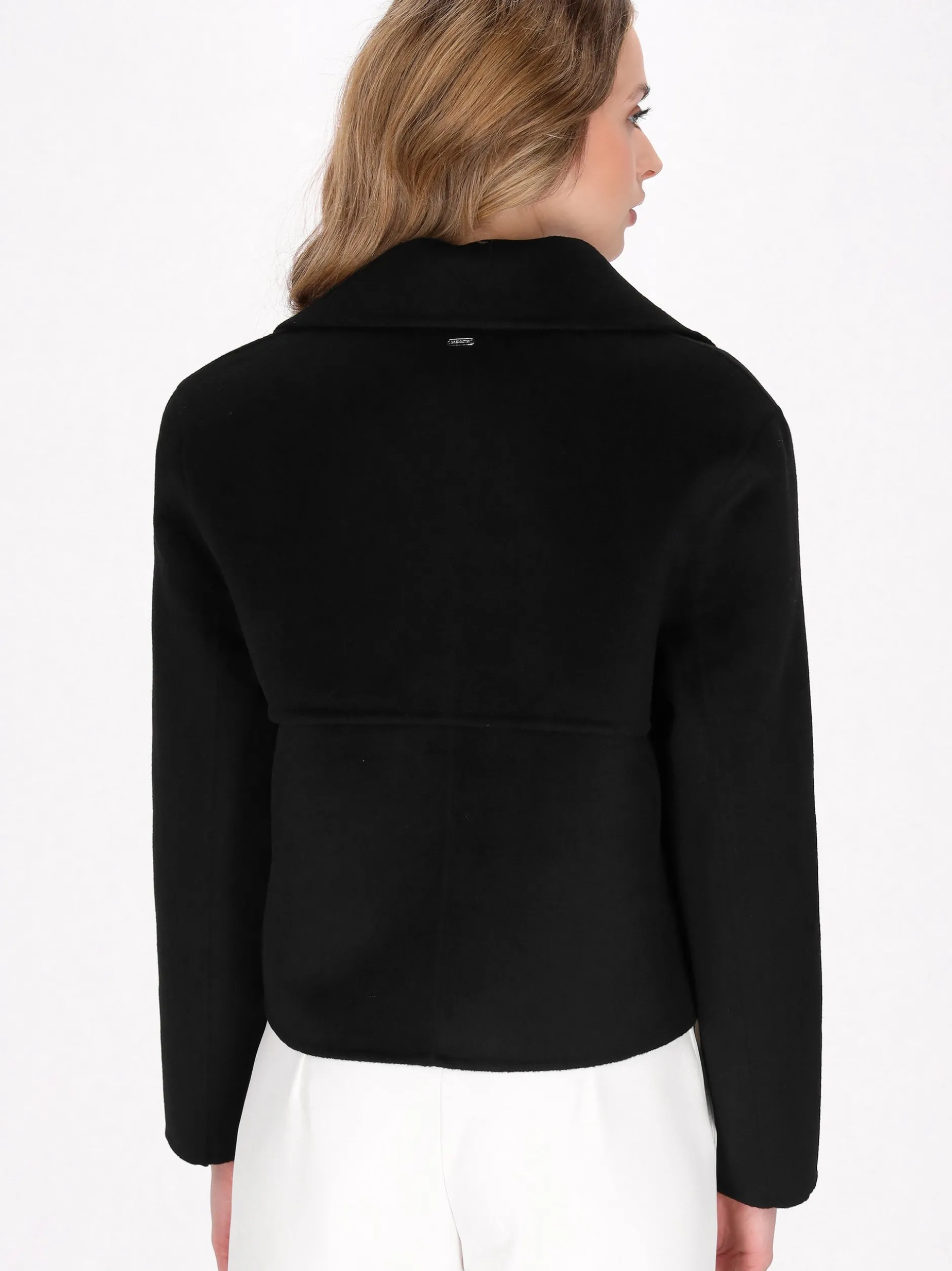 Dreimaster Damen Wolljacke in schwarz