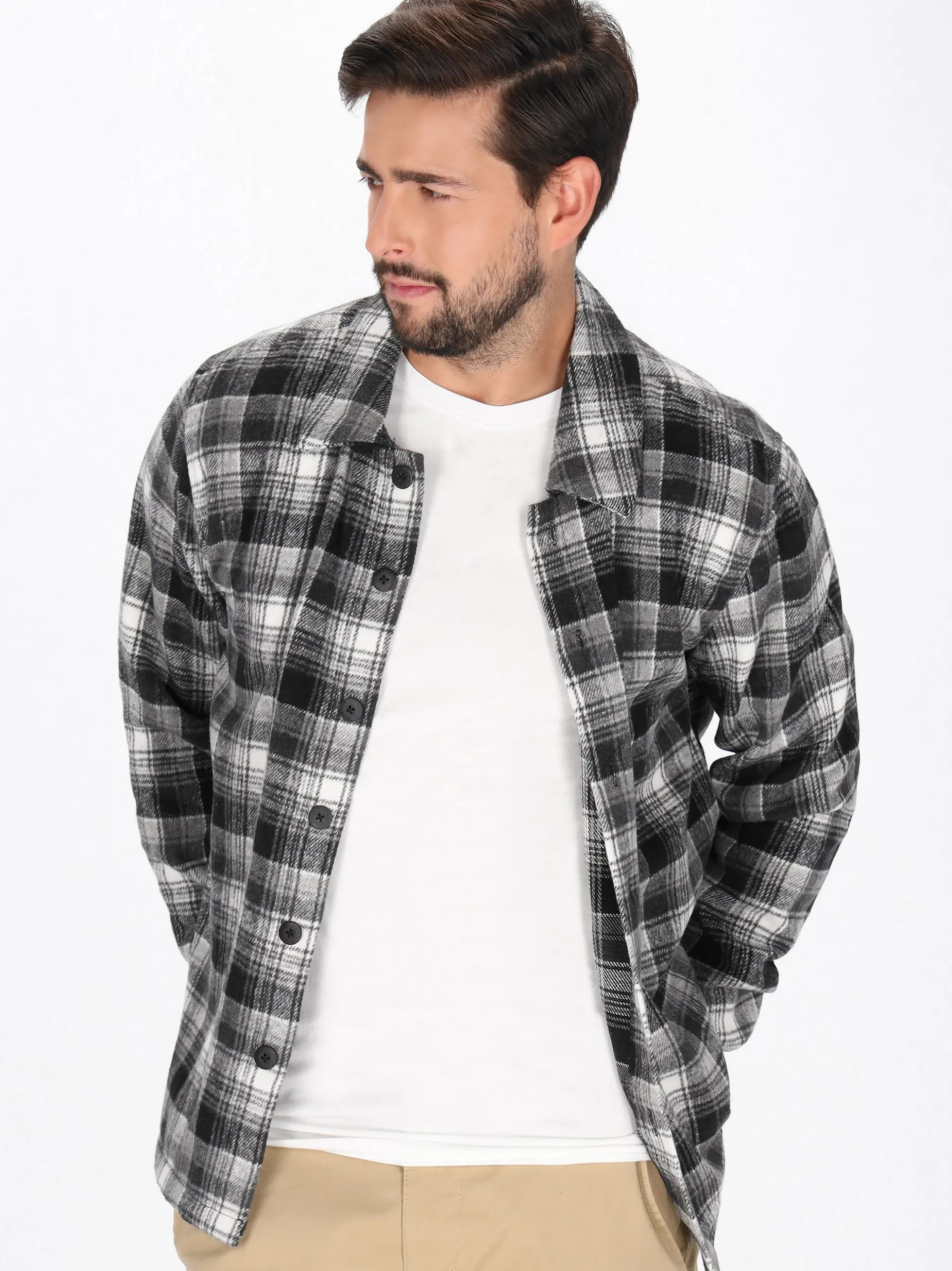 Dreimaster Herren Hemd in schwarz
