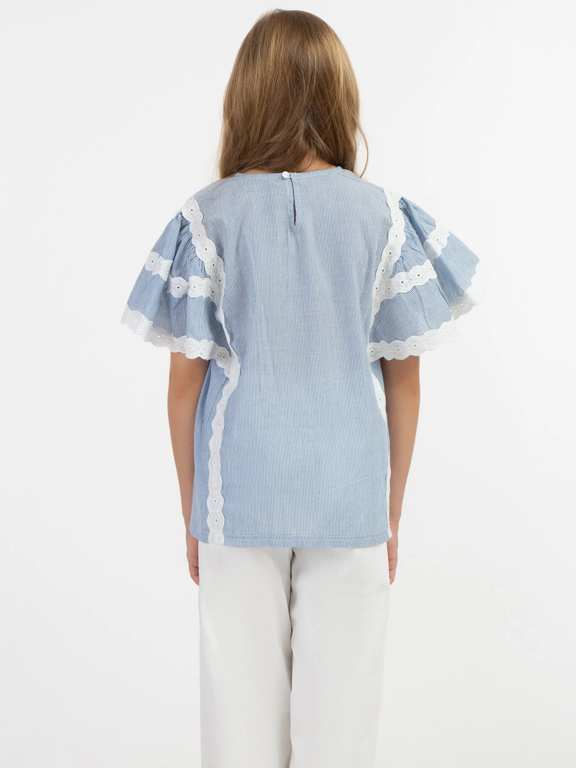 Dreimaster Mädchen Blusenshirt in hellblau