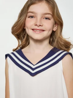 Dreimaster Mädchen (Kids) Bluse in ecru