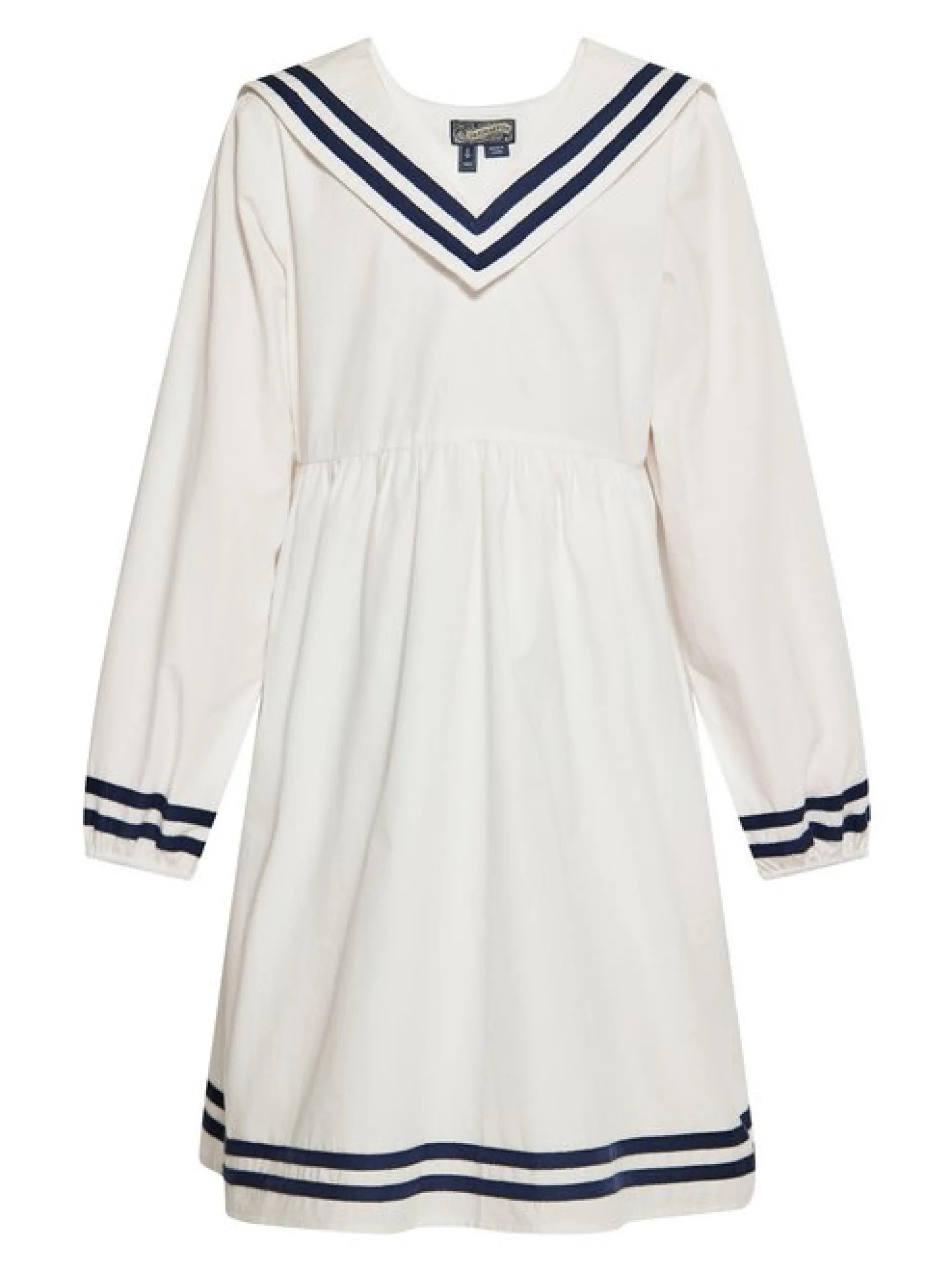 Dreimaster Mädchen (Kids) Kleid in weiß - Länge: mittel
