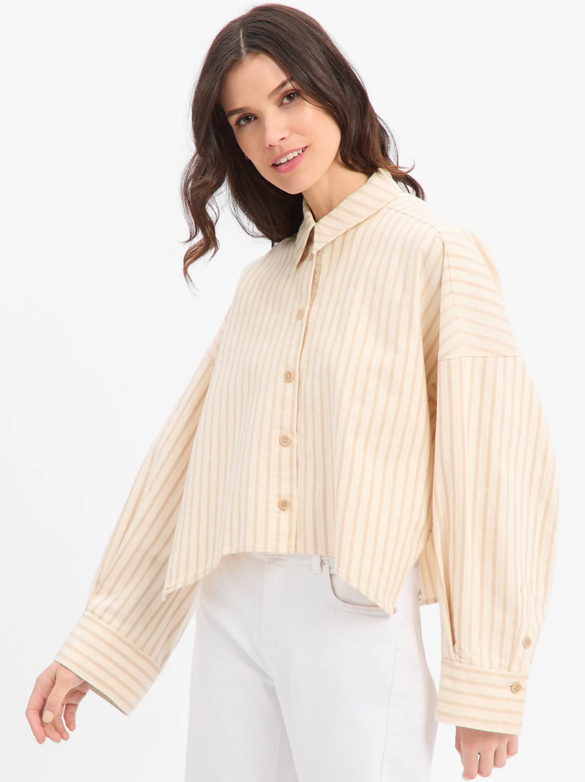Drykorn Damen Hemdbluse - Oshia in beige taupe