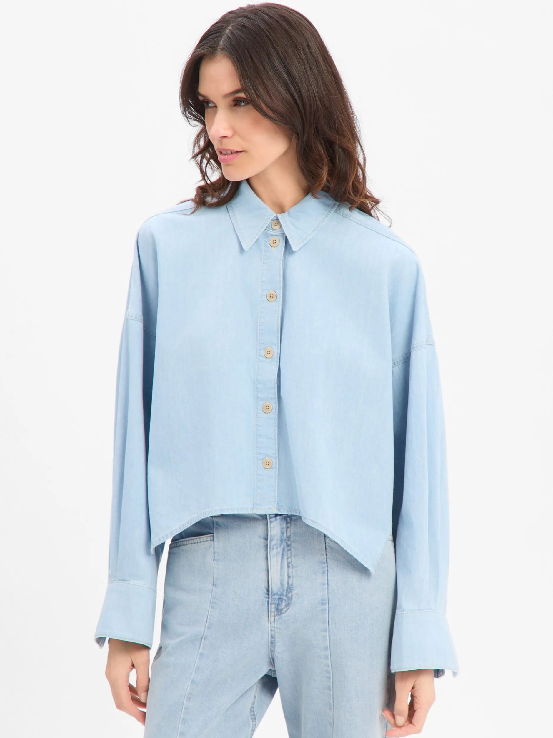 Drykorn Damen Jeansbluse - Oshia in hellblau