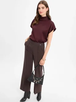 Drykorn Damen Satinbluse - Alaria in aubergine