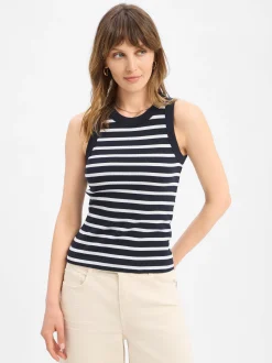 Drykorn Damen Top - Olina in marine weiß