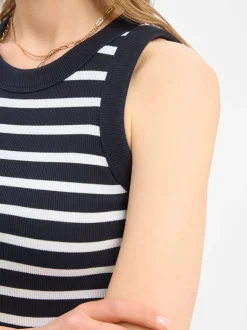 Drykorn Damen Top - Olina in marine weiß