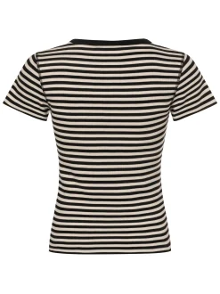 Drykorn Damen T-Shirt - Koale in schwarz weiß