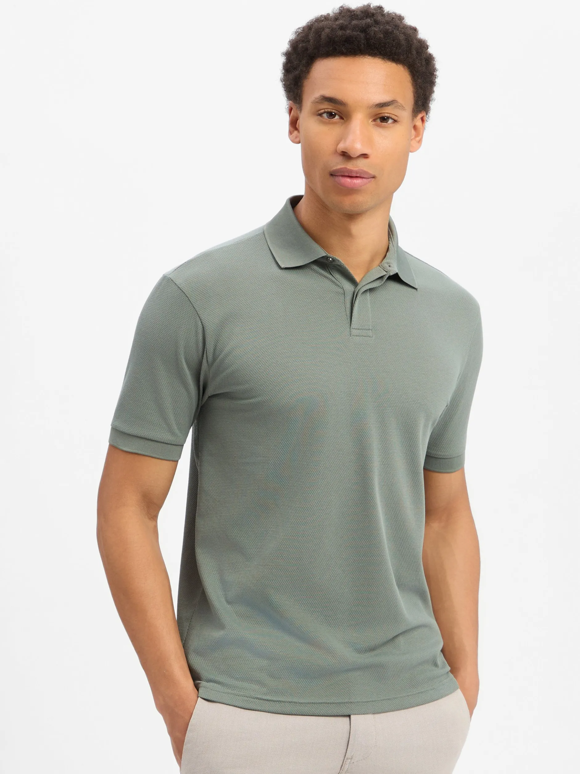 Drykorn Herren Poloshirt - Santos in schilf