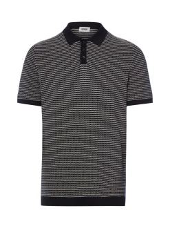 Drykorn Herren Strick-Poloshirt - Triton in marine weiß