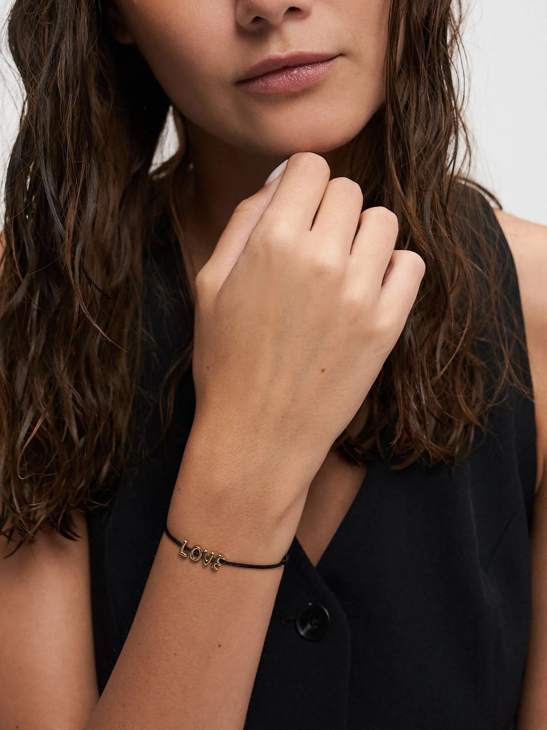 Echtzeit Damen Armband - Love Letters in schwarz