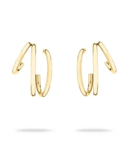 Echtzeit Damen Creolen - Modern Lines in gold