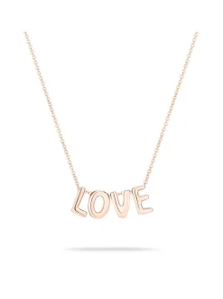 Echtzeit Damen Halskette - Love Letters in roségold