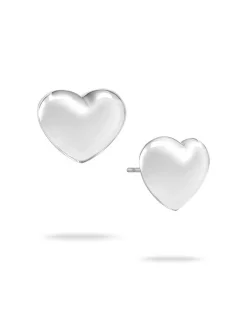 Echtzeit Damen Ohrstecker - Puffy Heart in silber