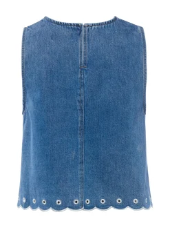 EDITED Damen Jeans-Blusentop - Cecelia in light stone