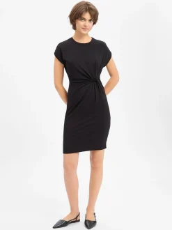 EDITED Damen Jerseykleid in schwarz - Ärmel: extra kurz