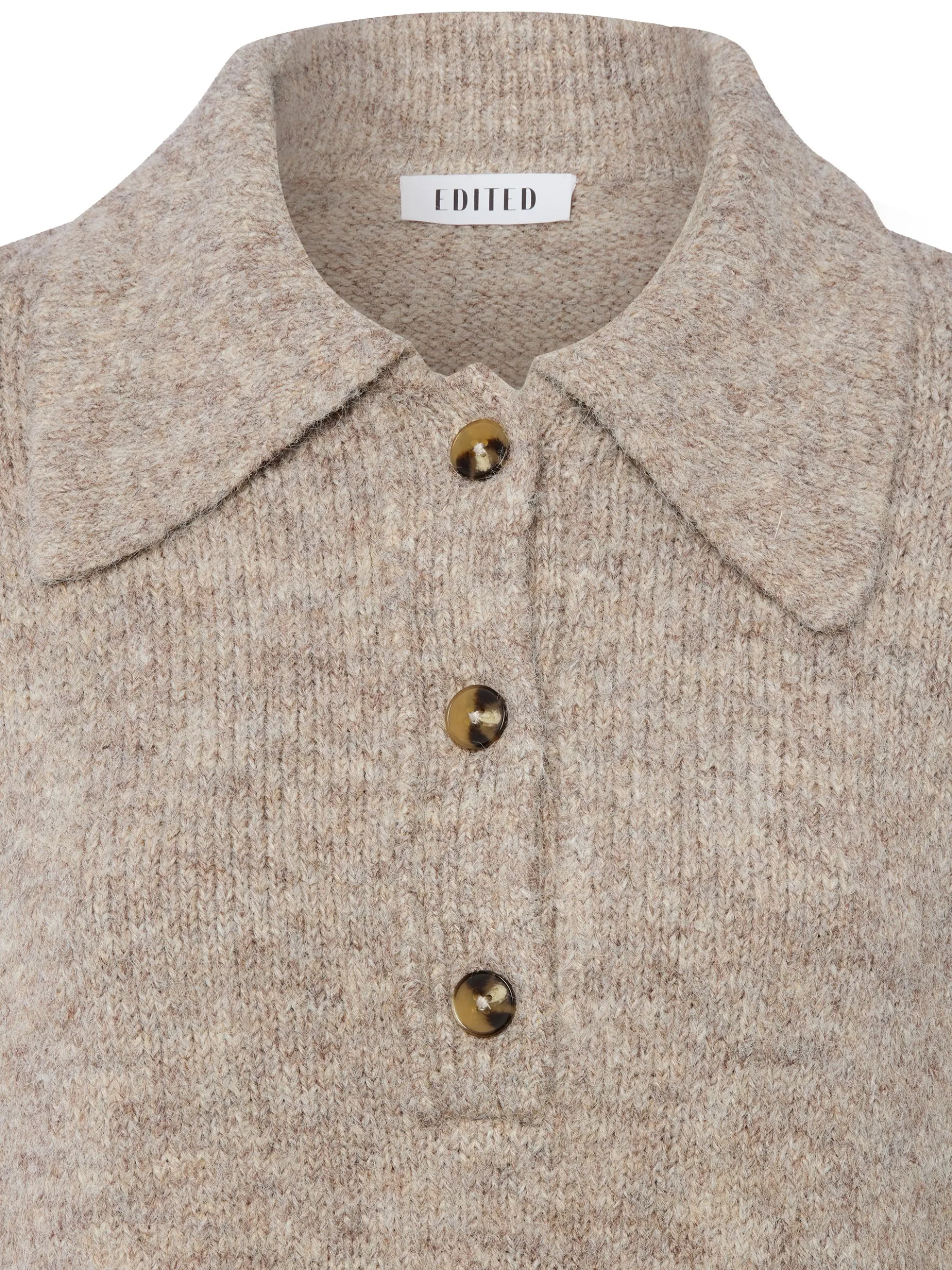 EDITED Damen Strickpullover mit Woll-Anteil - Laiani Jumper in taupe