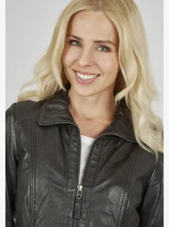 7 eleven Damen Lederjacke Marita in schwarz