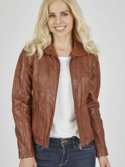 7 eleven Damen Lederjacke SEALLY in braun