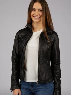7 eleven Damen Lederjacke - SEBACI in schwarz
