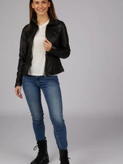 7 eleven Damen Lederjacke - SEBACI in schwarz