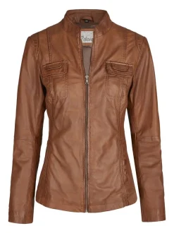 7 eleven Damen Lederjacke - SEFELIDA in cognac