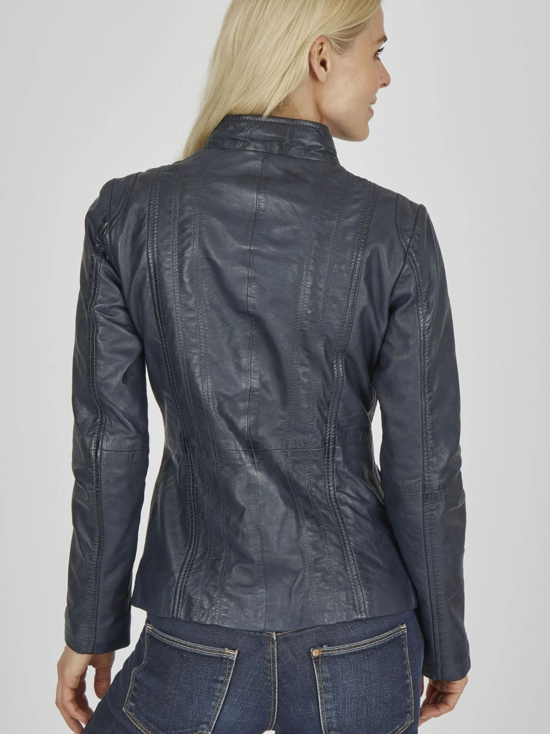 7 eleven Damen Lederjacke - SEFEMA in blau