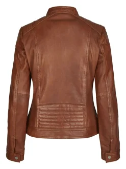 7 eleven Damen Lederjacke - SEGRETA in cognac