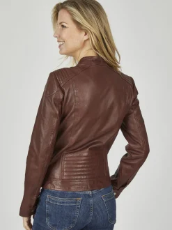 7 eleven Damen Lederjacke - SEGRETA in rot